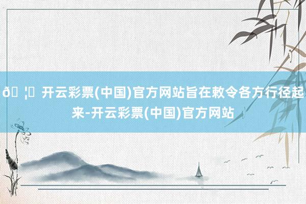 🦄开云彩票(中国)官方网站旨在敕令各方行径起来-开云彩票(中国)官方网站