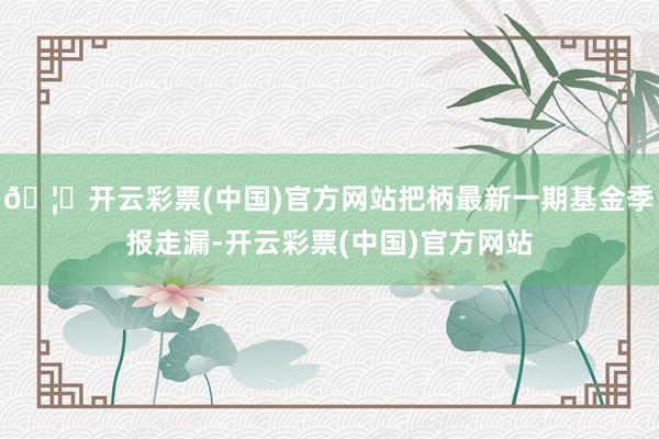 🦄开云彩票(中国)官方网站把柄最新一期基金季报走漏-开云彩票(中国)官方网站