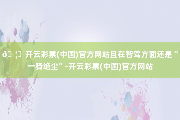 🦄开云彩票(中国)官方网站且在智驾方面还是“一骑绝尘”-开云彩票(中国)官方网站