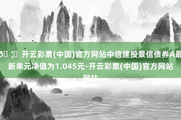 🦄开云彩票(中国)官方网站中信建投景信债券A最新单元净值为1.045元-开云彩票(中国)官方网站