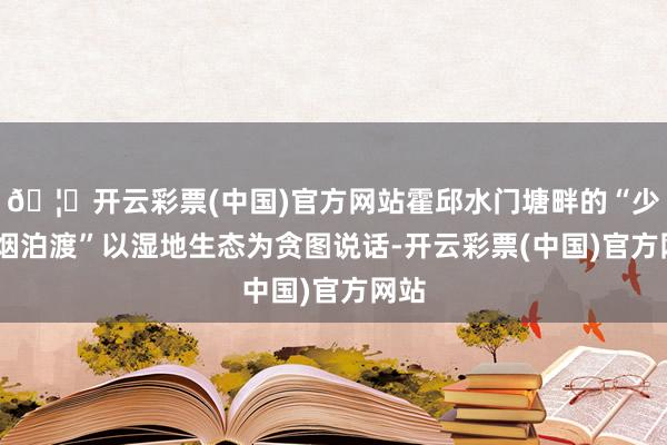 🦄开云彩票(中国)官方网站霍邱水门塘畔的“少间·烟泊渡”以湿地生态为贪图说话-开云彩票(中国)官方网站