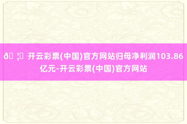🦄开云彩票(中国)官方网站归母净利润103.86亿元-开云彩票(中国)官方网站