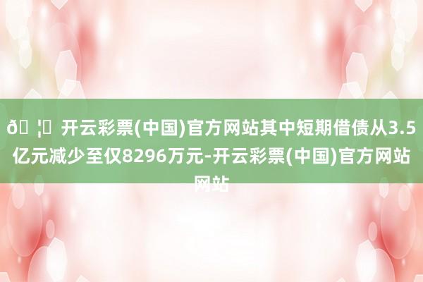 🦄开云彩票(中国)官方网站其中短期借债从3.5亿元减少至仅8296万元-开云彩票(中国)官方网站