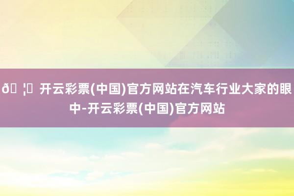🦄开云彩票(中国)官方网站在汽车行业大家的眼中-开云彩票(中国)官方网站