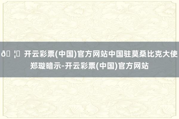 🦄开云彩票(中国)官方网站中国驻莫桑比克大使郑璇暗示-开云彩票(中国)官方网站