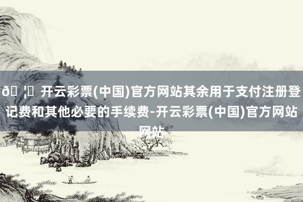🦄开云彩票(中国)官方网站其余用于支付注册登记费和其他必要的手续费-开云彩票(中国)官方网站