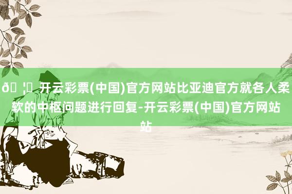 🦄开云彩票(中国)官方网站比亚迪官方就各人柔软的中枢问题进行回复-开云彩票(中国)官方网站
