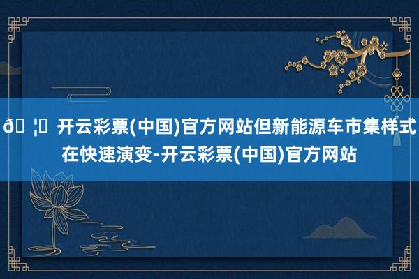 🦄开云彩票(中国)官方网站但新能源车市集样式在快速演变-开云彩票(中国)官方网站