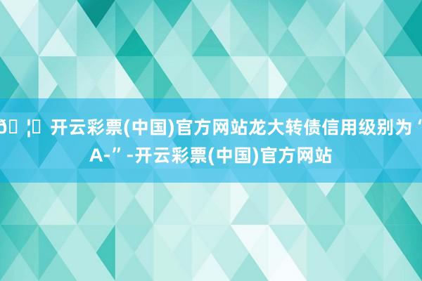 🦄开云彩票(中国)官方网站龙大转债信用级别为“A-”-开云彩票(中国)官方网站