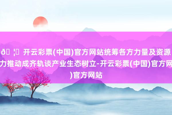 🦄开云彩票(中国)官方网站统筹各方力量及资源全力推动成齐轨谈产业生态树立-开云彩票(中国)官方网站